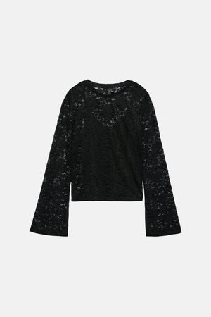 Kanya O-Neck Short Top - Black