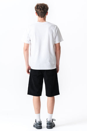 mezclilla Shorts Suelto - Negro Sólido