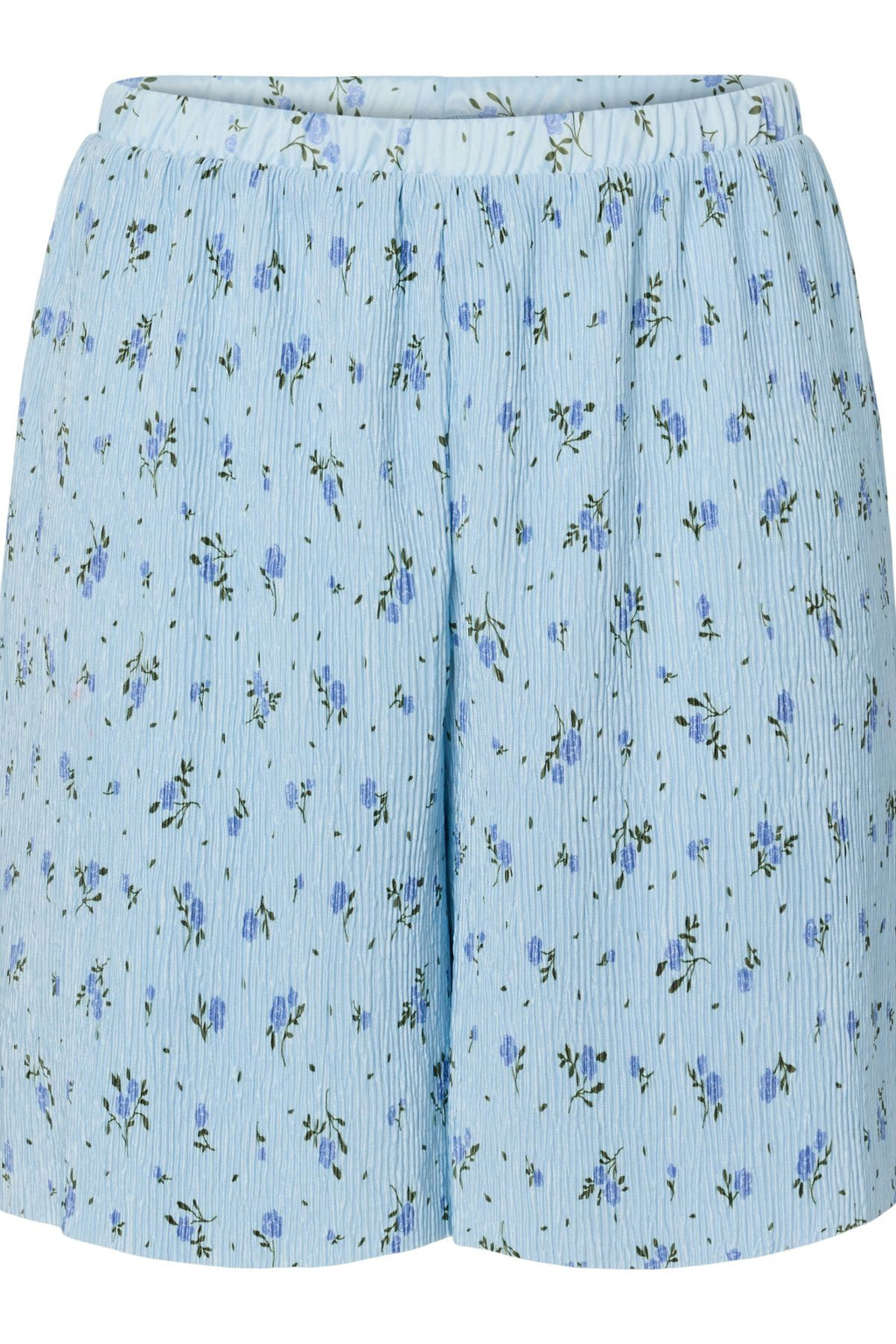 Flora de cintura alta Shorts - Cachemira Azul-Flores Azules