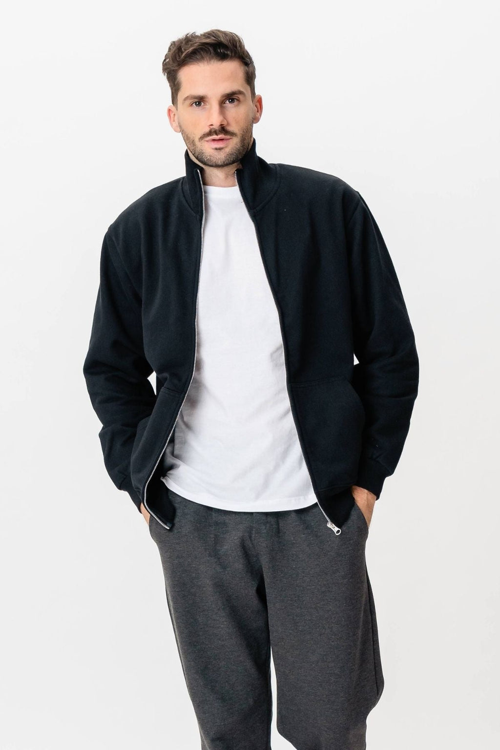 Sudadera con cremallera - negro