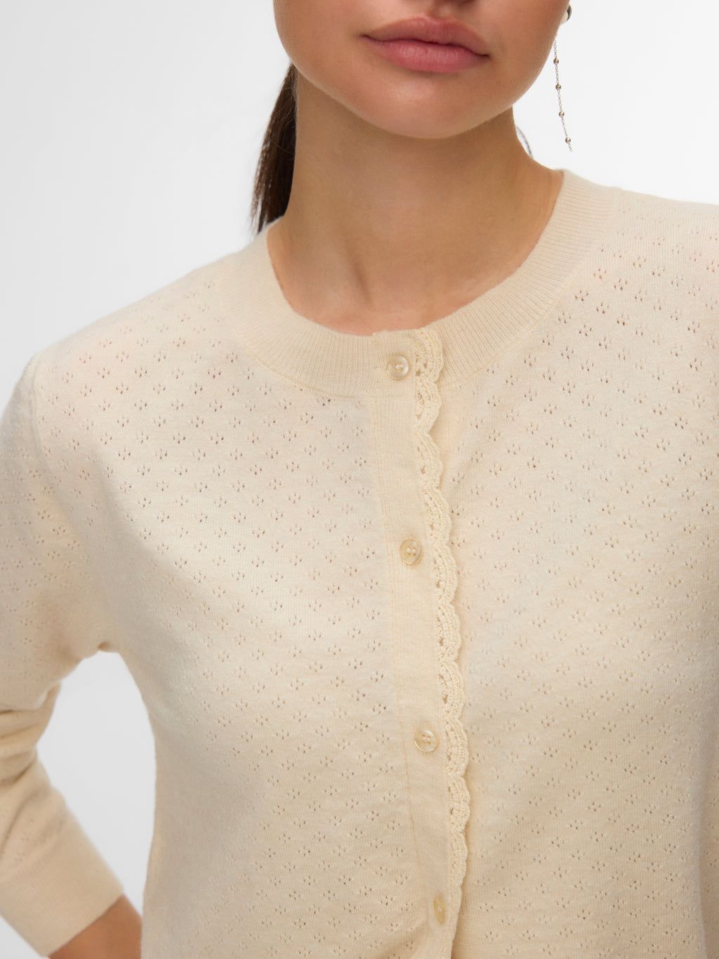 Cárdigan Marina Pointelle - Abedul
