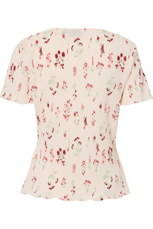 Top Flora con cuello redondo - Rosa Pétalo