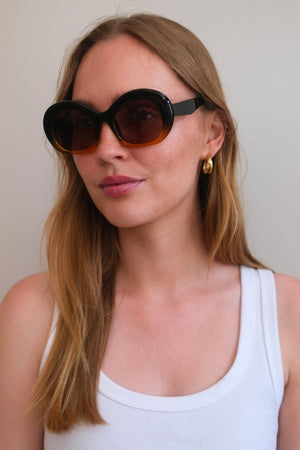 Sara Sunglasses - Black/Light Brown