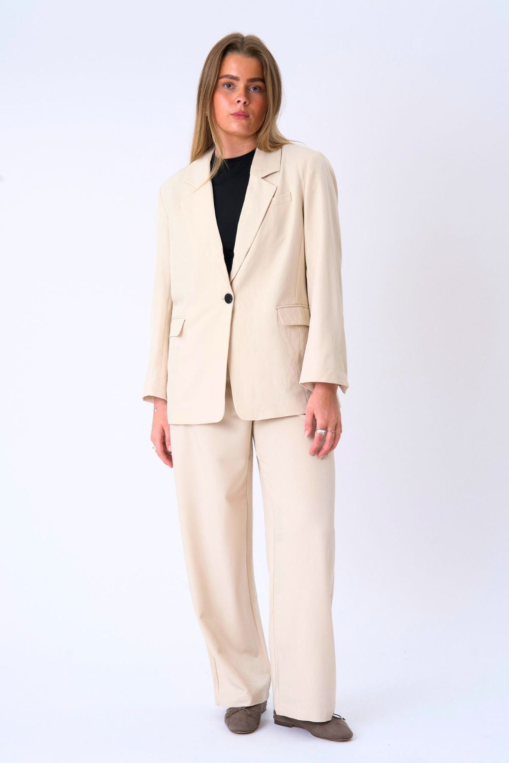 Blazer de gran tamaño - Beige