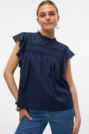 Top de encaje Trine - Blazer azul marino