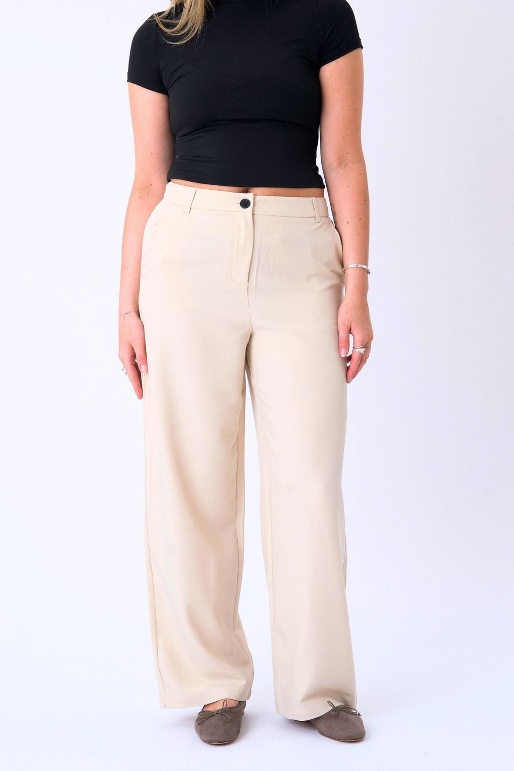 Classic Suit Pants - Beige