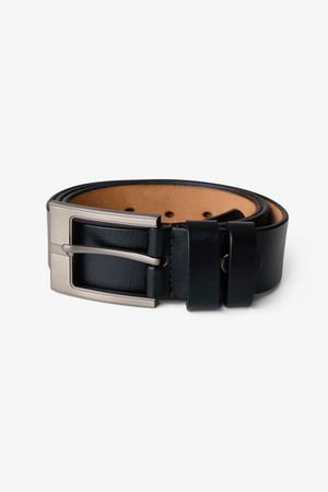 Abilene Belt - Black Leather - Silver Buckle