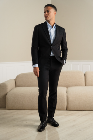 Premium Blazer de un solo pecho - Negro