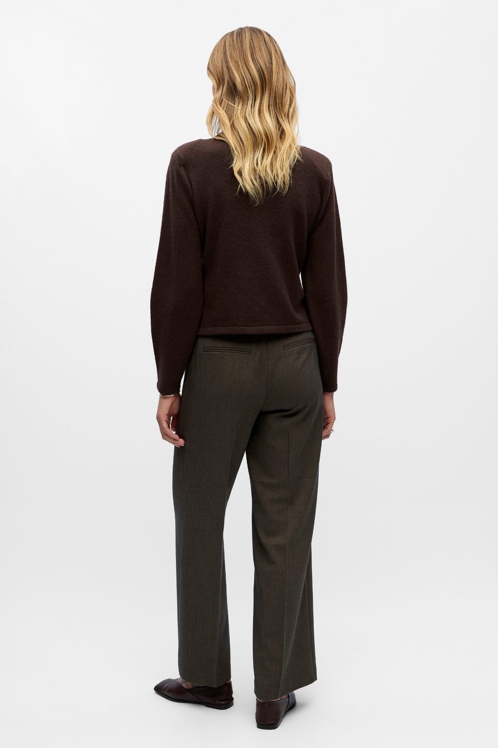 Zari Knit Cardigan - Seal Brown Melange