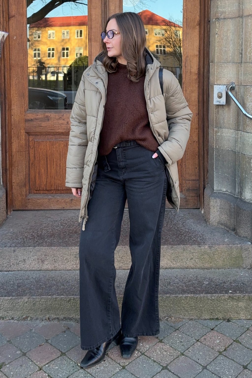 Chaqueta de tope larga - arena