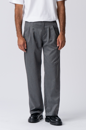 Traje ancho plisado Pants - Gris claro
