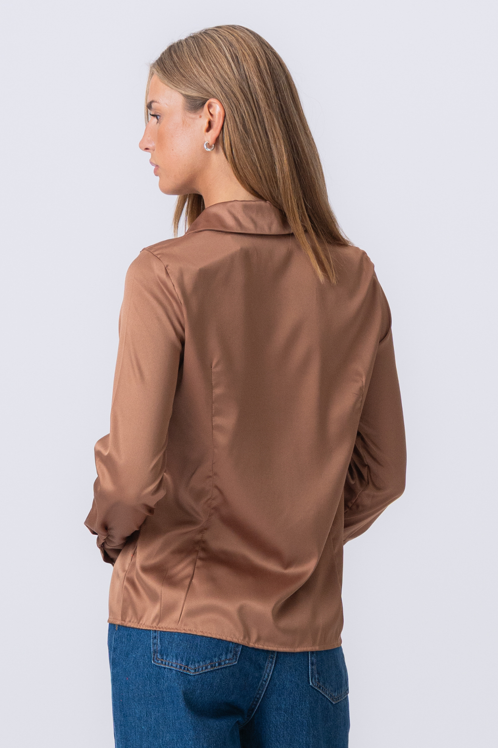 Lucy Tie Shirt - Brown