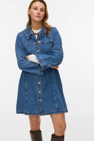 Vestido vaquero corto Findo - Denim azul medio