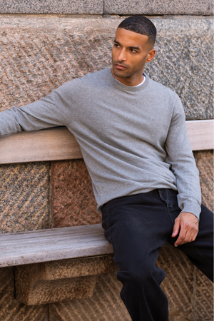 Jersey Cuello Redondo - Gris Melange