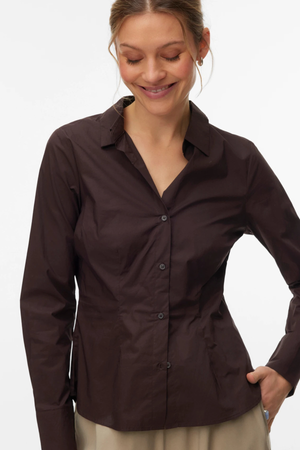 Ums V-Neck Shirt - Chocolate Plum
