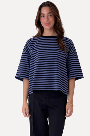 Camiseta Zoe - Negro/Azul vaquero