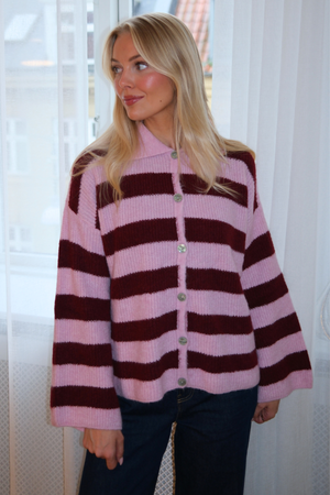 Josie Polo Knit - Rosa/Borgoña