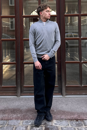 Jersey Media Cremallera - Gris Melange