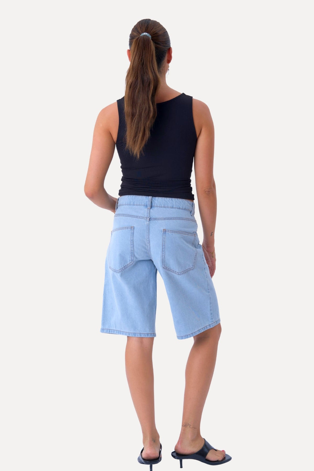 mezclilla Shorts - Azul claro