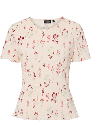 Top Flora con cuello redondo - Rosa Pétalo