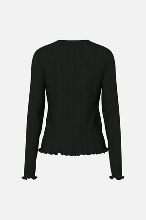 Marie O -Neck Poin Top - Negro