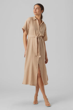 Vestido Natali Maxi - Crema irlandesa