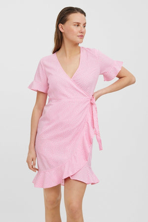 Henna 2/4 Wrap Dress - Prism Pink