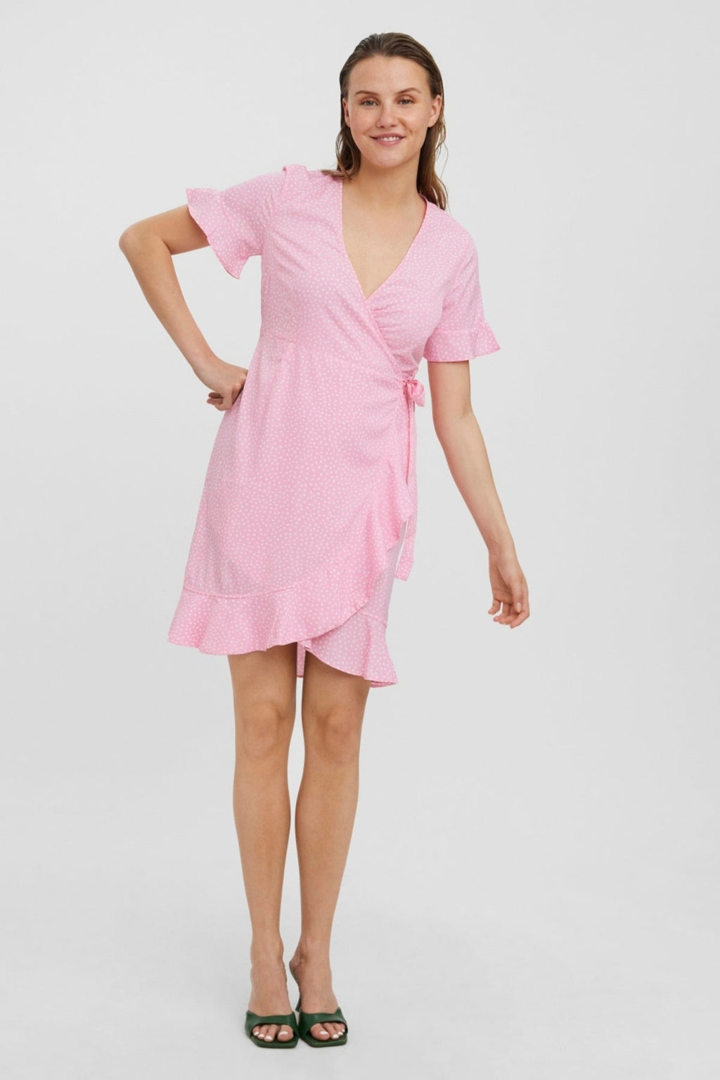 Henna 2/4 Wrap Dress - Prism Pink