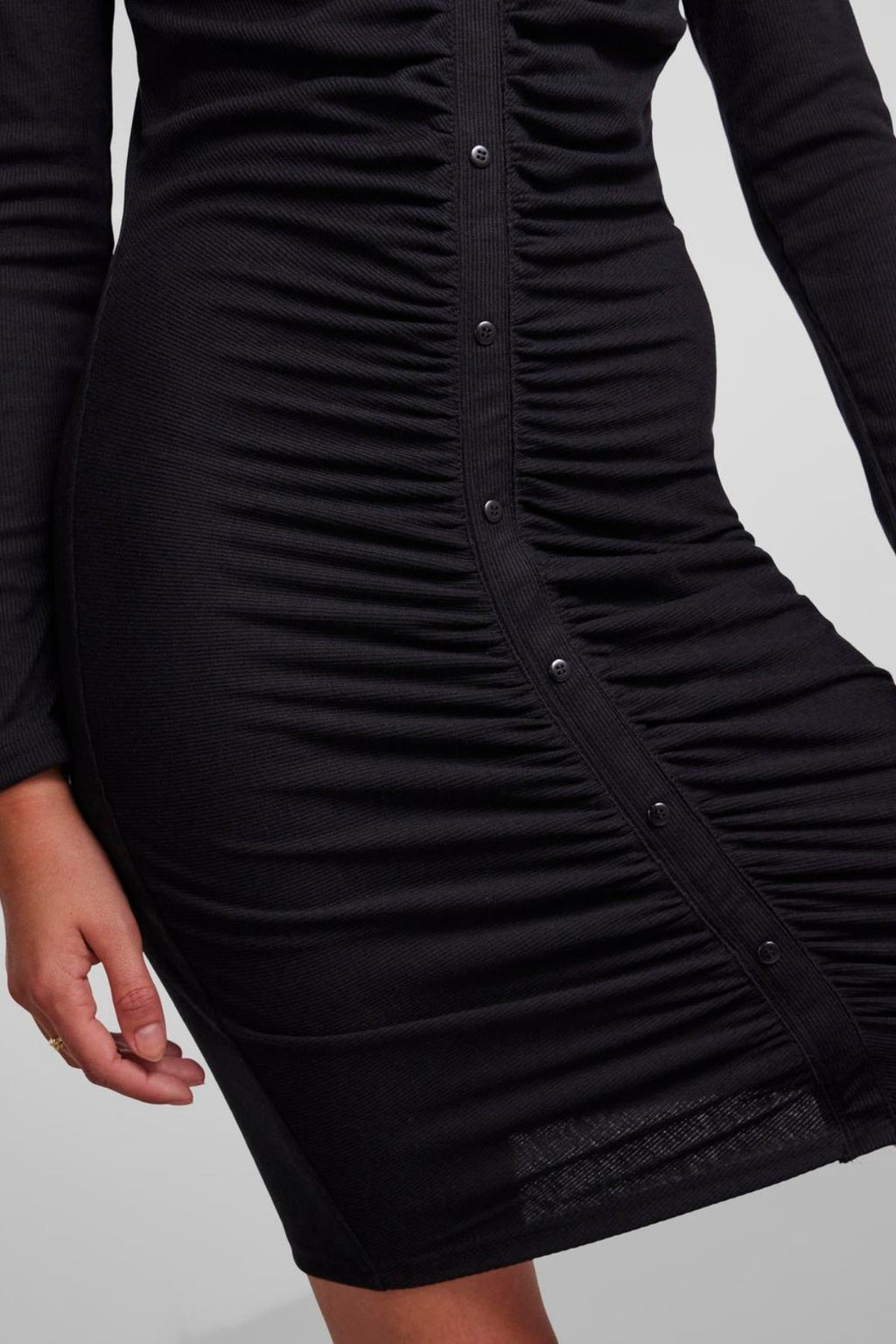 Vestido de manga larga norma - negro