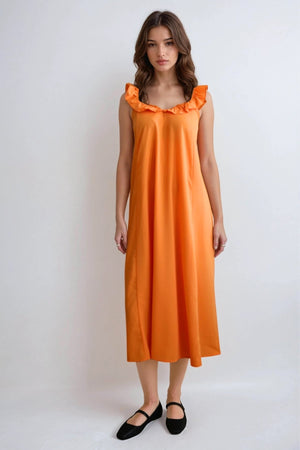 Vestido de Zora Midi - Orange Sun