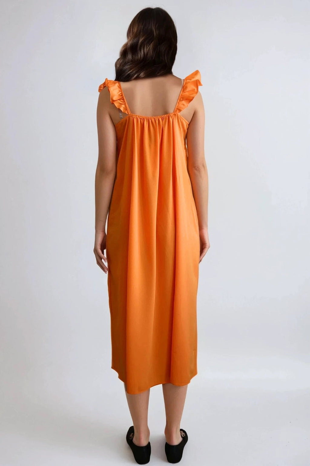 Vestido de Zora Midi - Orange Sun