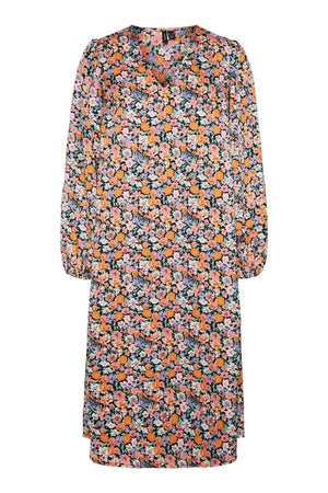 Vestido midi floral allys - negro