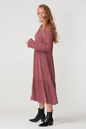 Vestido de manga larga de Anna - tomate seco