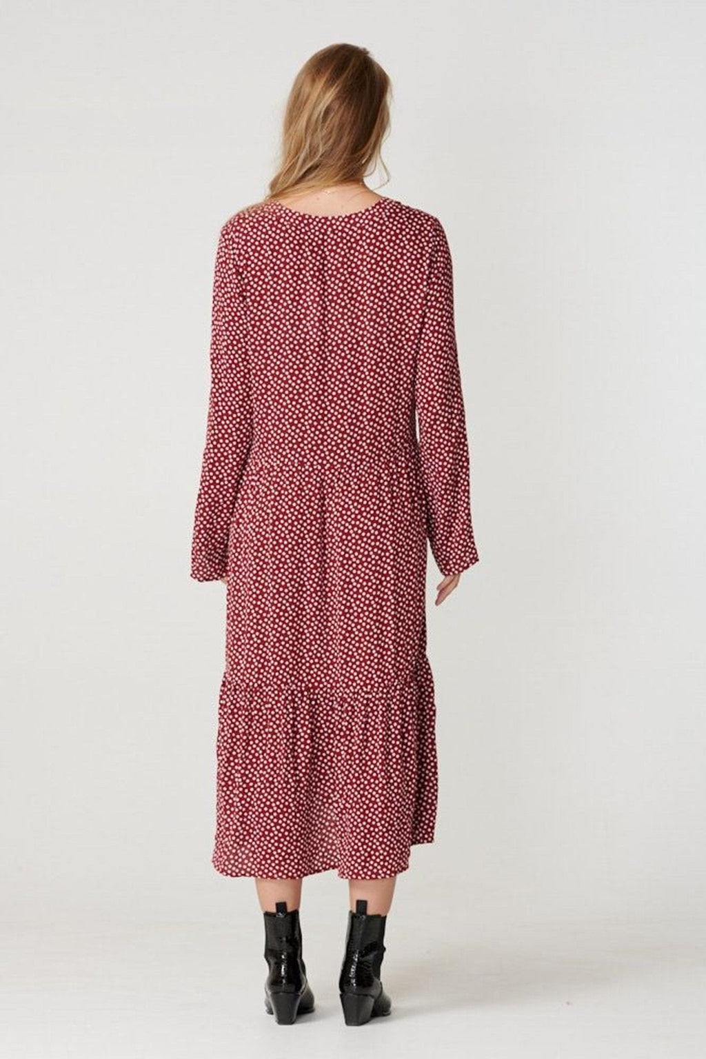 Vestido de manga larga de Anna - tomate seco