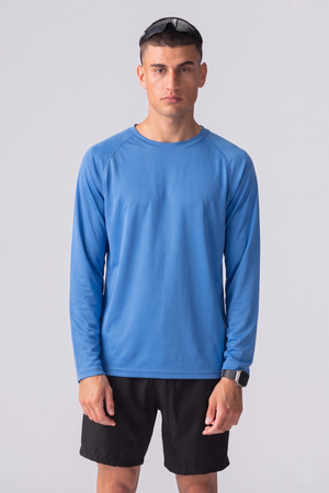 Camiseta de entrenamiento de manga larga-Azul