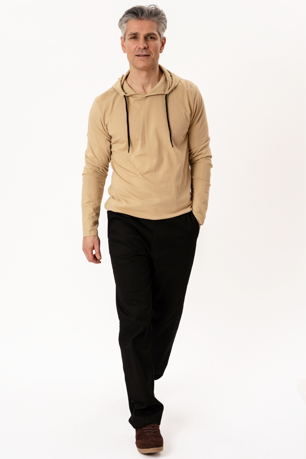 Sudadera con capucha ligera - caqui