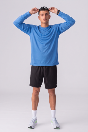 Camiseta de entrenamiento de manga larga-Azul