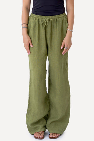 Astrid Lino Pants - Oliva