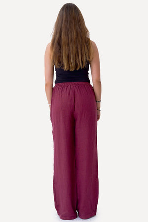 Astrid Linen Pants - Red