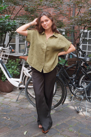 Astrid Linen Shirt - Olive
