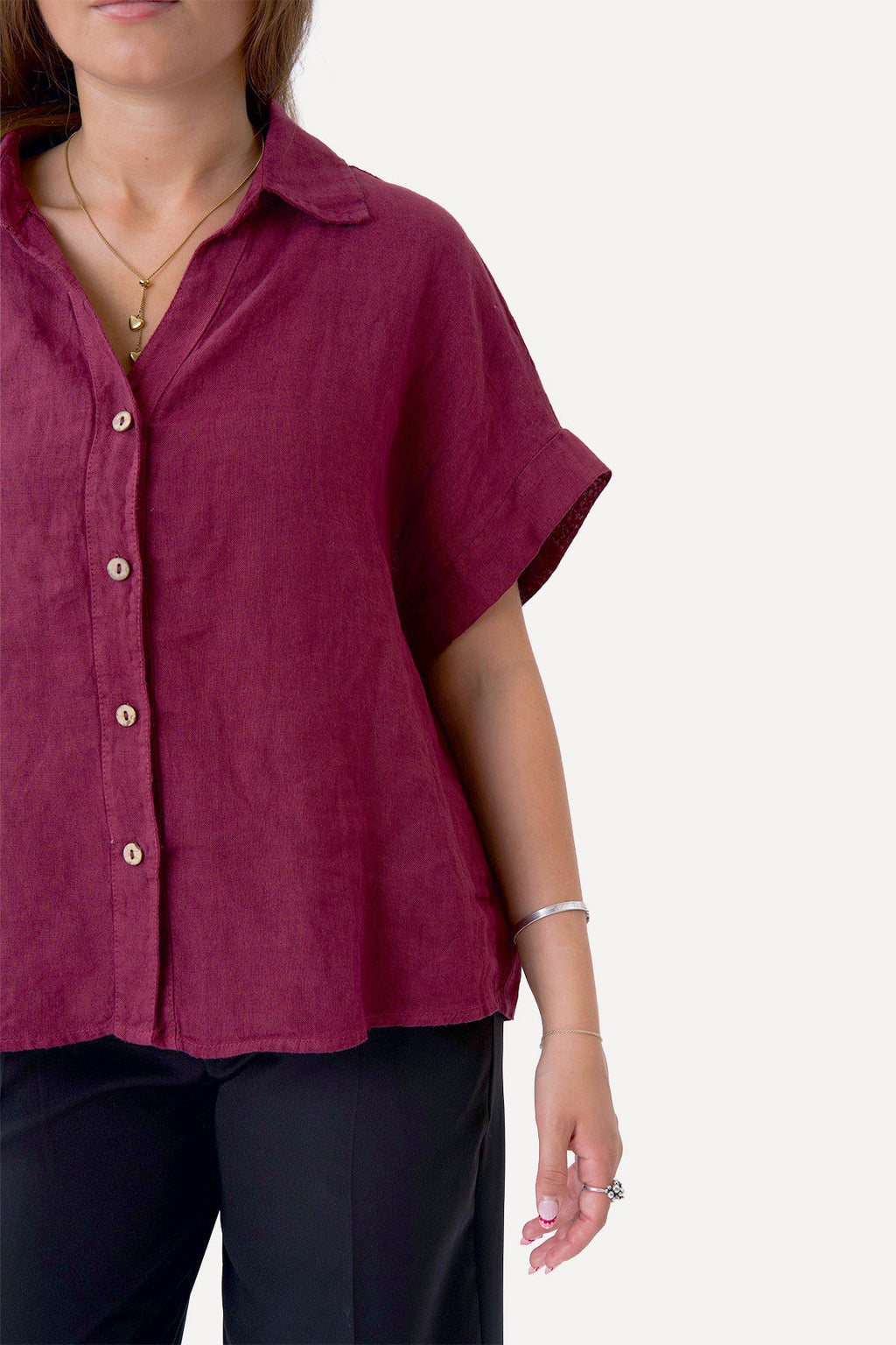 Camisa Astrid De Lino - Rojo