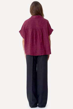 Camisa Astrid De Lino - Rojo