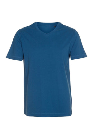 Basic V-neck t-shirt - Petroleum Blue