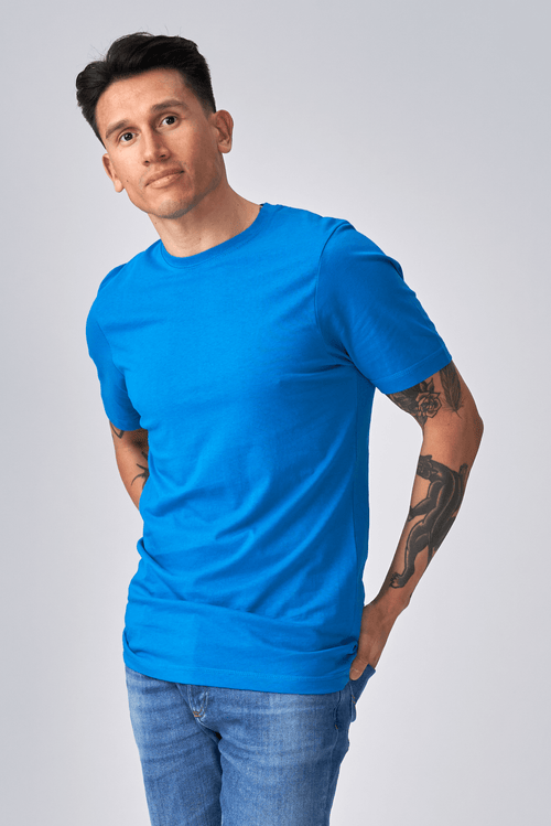 Camiseta básica orgánica - azul turquesa