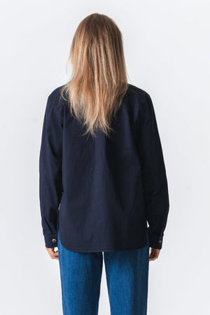 Camisa de sarga ámbar - Azul marino