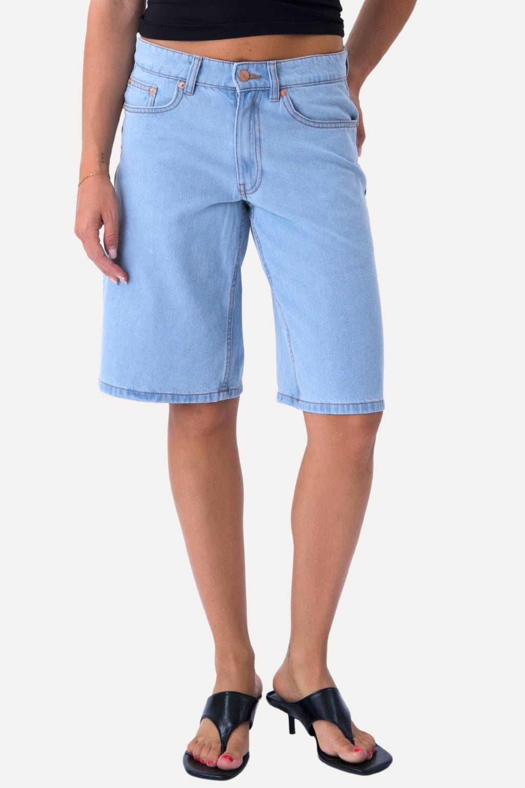 mezclilla Shorts - Azul claro