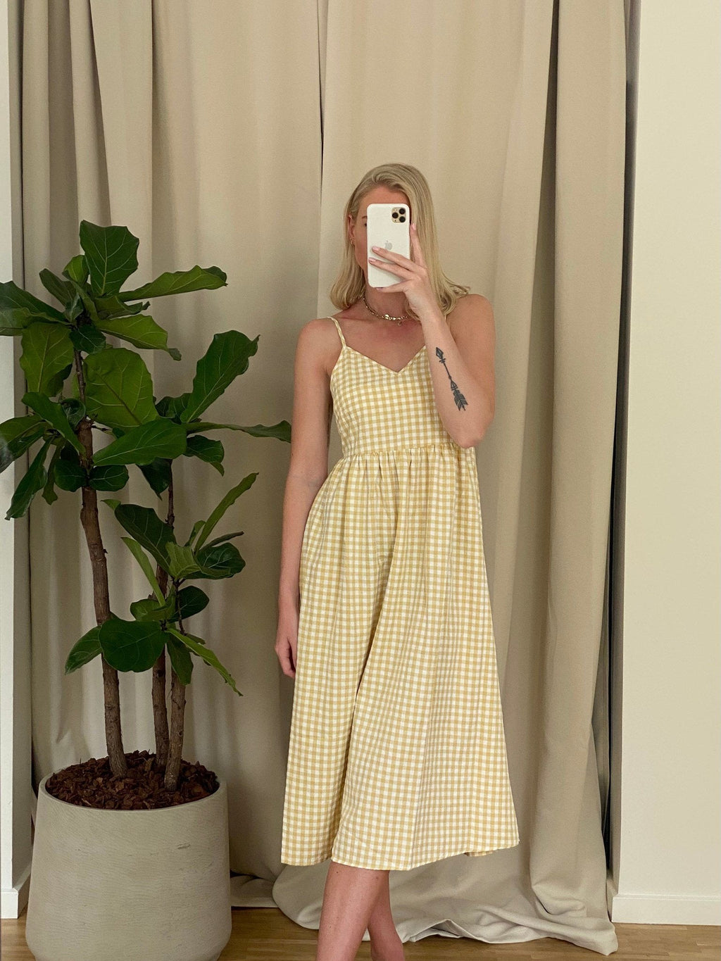 Era Dress - Yellow Checkered