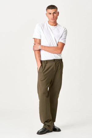 Suit Pants Loose - Army Green