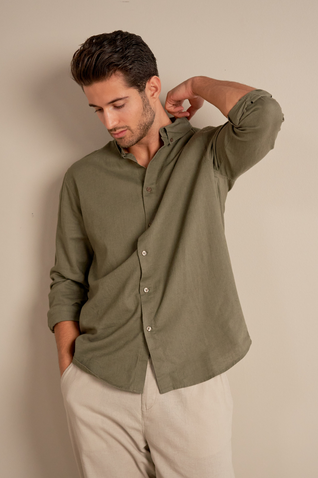 Camisa de lino - Ejército