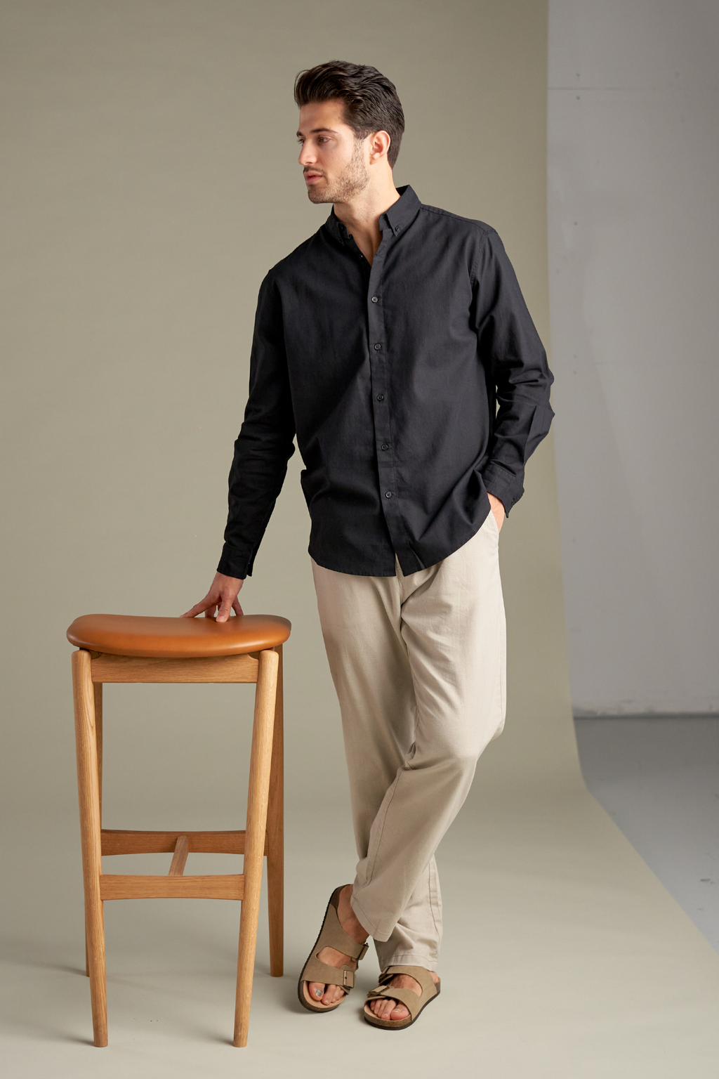 Camisa de lino - Negro